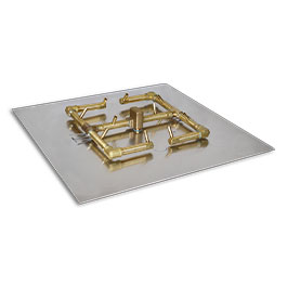 Warming Trends Crossfire Brass Burners w/Square Plate