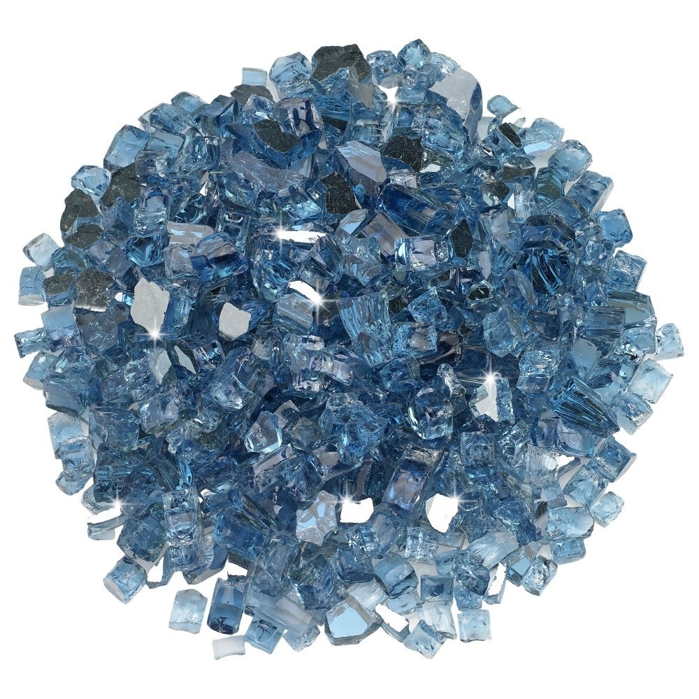 Blue Fire Glass Rocks for Fire Pit, Fire Glass Beads for Propane Gas  Fireplace or Natural