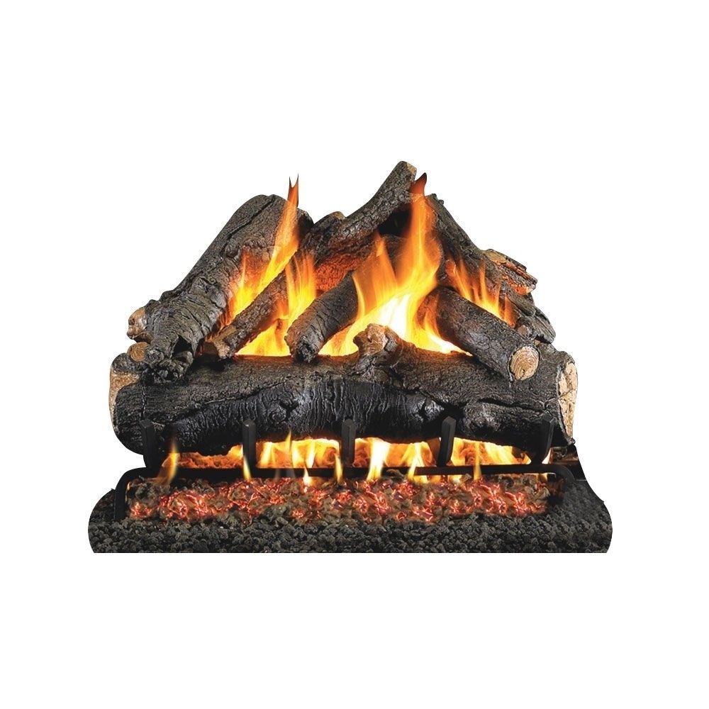 Real Fyre 30 Inch American Oak Logs with G4 Ember Burner System Natural Gas  Complete Set