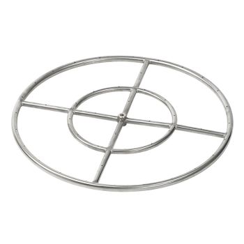 24" Double-Ring Stainless Steel Burner with a 1/2" Inlet