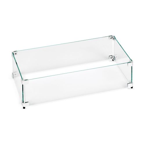 Rectangular Glass Flame Guard for 24" x 8" Drop-In Fire Pit Pan
