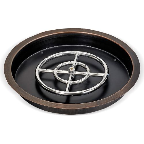 19” Round Oil Rubbed Bronze Drop-In Pan with 12” Ring Burner 