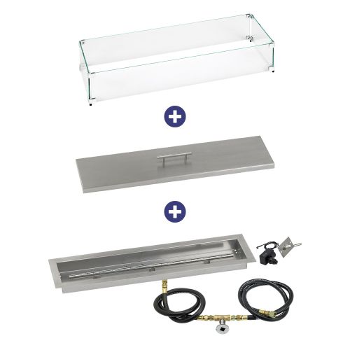 30" x 6" Linear Channel Drop-In Pan with Spark Ignition Kit - Natural Gas Bundle