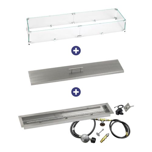 36" x 6" Linear Channel Drop-In Pan with Spark Ignition Kit - Propane Bundle