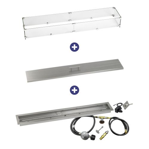 48" x 6" Linear Channel Drop-In Pan with Spark Ignition Kit - Propane Bundle