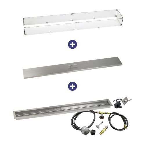 60" x 6" Linear Channel Drop-In Pan with Spark Ignition Kit - Propane Bundle