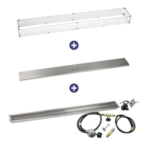 72" x 6" Linear Channel Drop-In Pan with Spark Ignition Kit - Propane Bundle