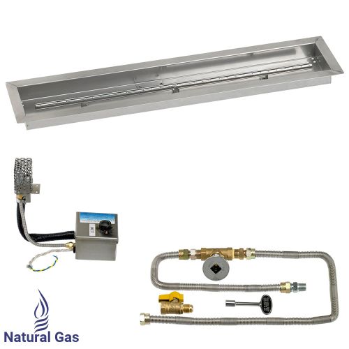 36" x 6" Stainless Steel Linear Channel Drop-In Pan with AWEIS System - Natural Gas