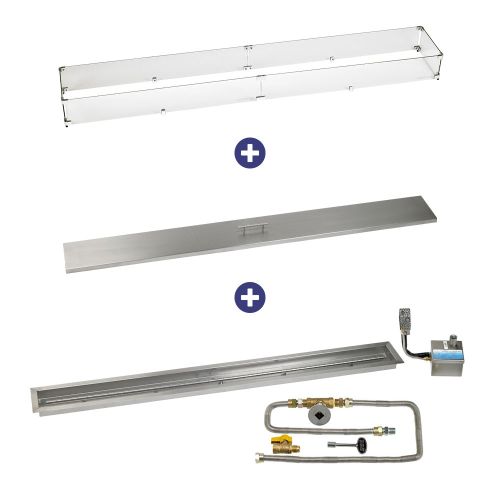 72" x 6" Stainless Steel Linear Channel Drop-In Pan with AWEIS System - Natural Gas Bundle