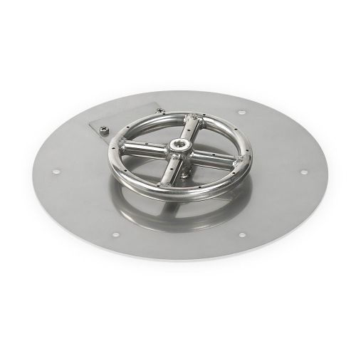 12" Round Stainless Steel Flat Pan With 6" Fire Ring