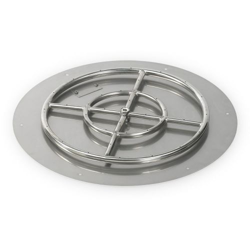 24" Round Stainless Steel Flat Pan With 18" Fire Ring