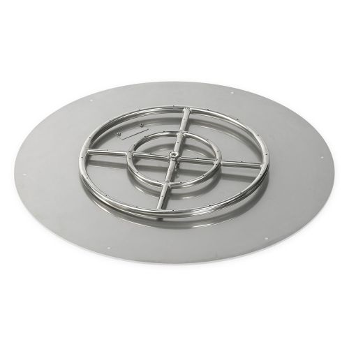 30" Round Stainless Steel Flat Pan With 18" Fire Ring
