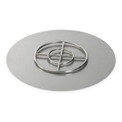 36" Round Stainless Steel Flat Pan With 18" Fire Ring 