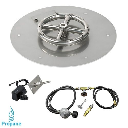 12" Round Flat Pan with Spark Ignition Kit (6" Ring) - Propane