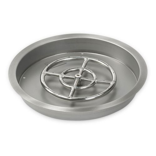 19" Stainless Steel Round Drop-In Pan With 12" Ring Burner