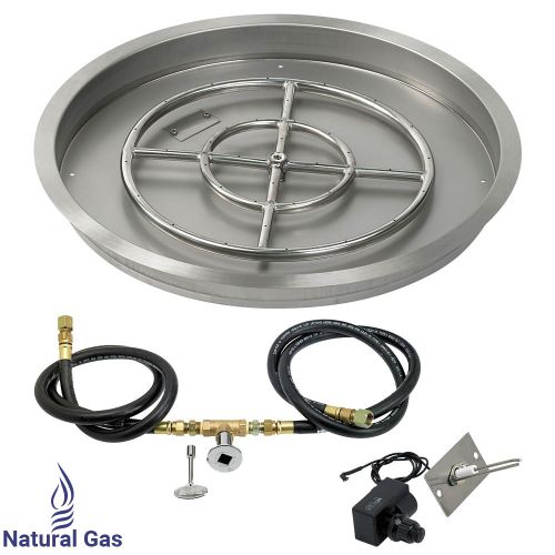 25" Round Drop-In Pan with Spark Ignition Kit (18" Fire Pit Ring) - Natural Gas
