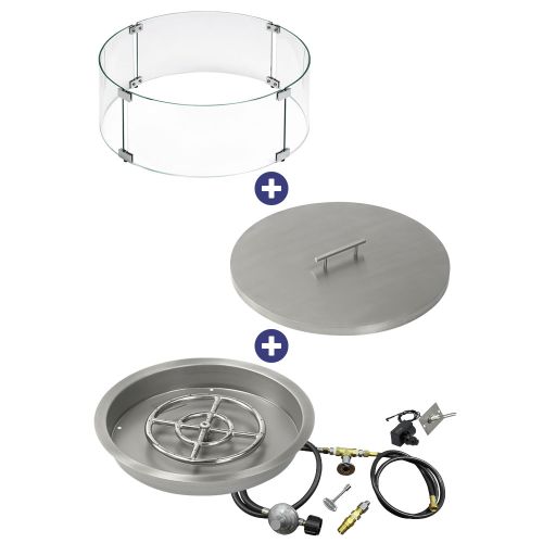 19" Round Drop-In Pan with Spark Ignition Kit (12" Fire Pit Ring) - Propane Bundle