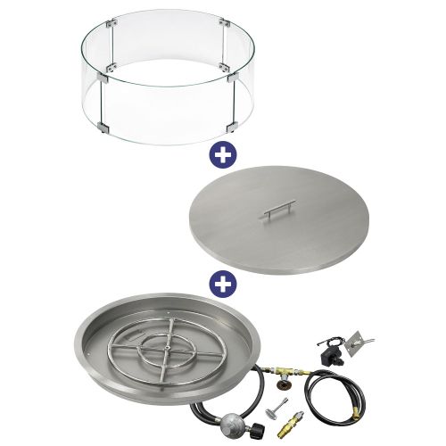25" Round Drop-In Pan with Spark Ignition Kit (18" Fire Pit Ring) - Propane Bundle