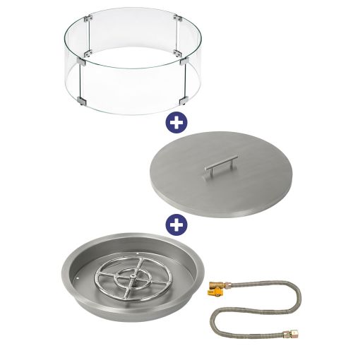 19" Round Drop-In Pan with Match Light Kit (12" Fire Pit Ring) - Natural Gas Bundle