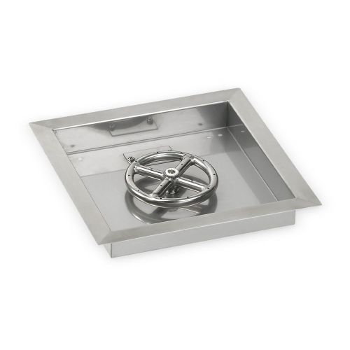 12" Stainless Steel Square Drop In Pan With 6" Fire Ring