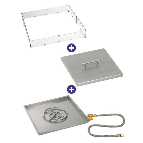 36" Square Drop-In Pan with Match Light Kit (18" Fire Pit Ring) - Natural Gas Bundle