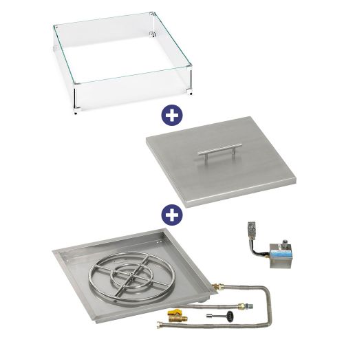 24" Square Stainless Steel Drop-In Pan with AWEIS System (18 Ring) - Natural Gas Bundle