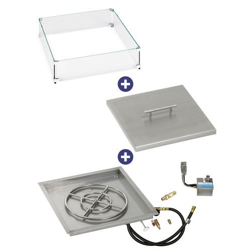24" Square Stainless Steel Drop-In Pan with AWEIS System (18 Ring) - Whole House Propane Bundle