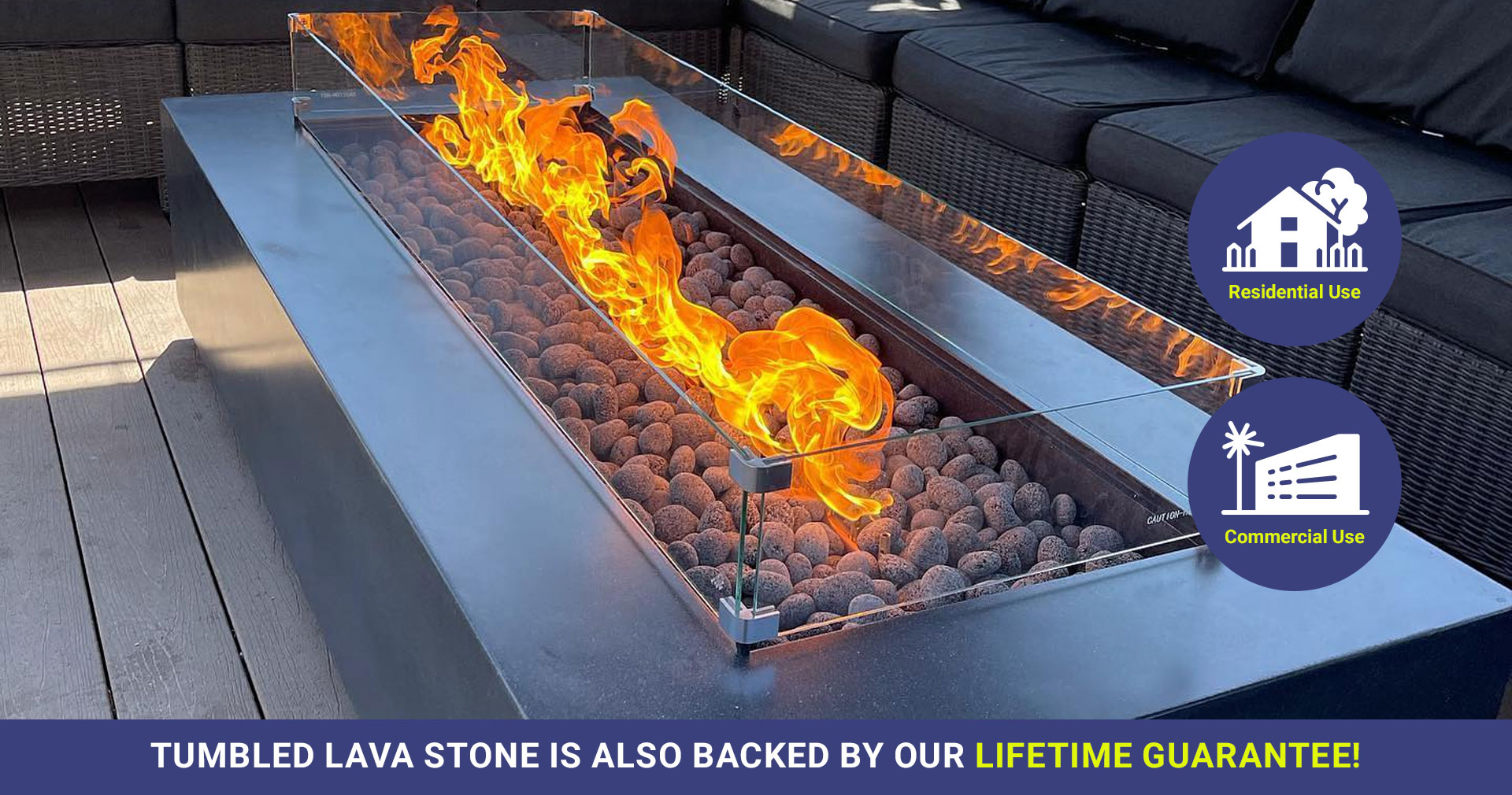 Extra Large Gray Lava Stone (4” 6”) American Fire Glass
