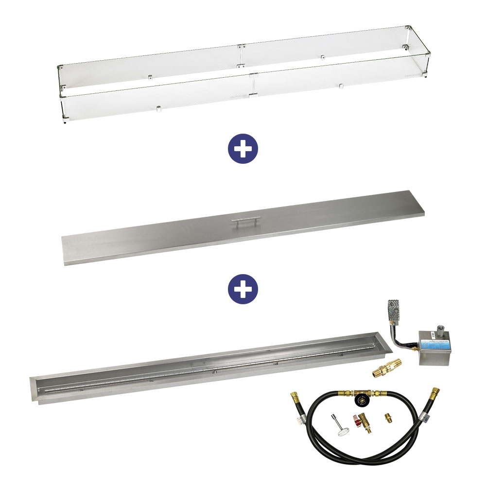 72 x 6 Stainless Steel Linear Channel Drop-In Pan with S.I.T. System -  Whole House Propane Bundle